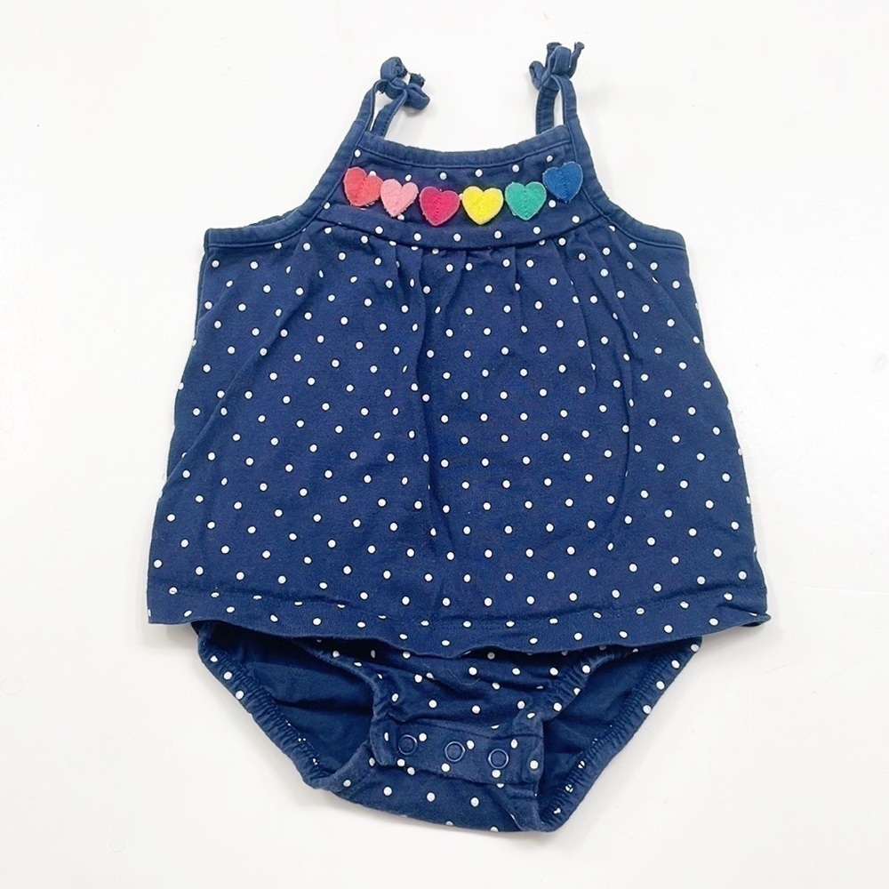 Carter's polkadot print rainbow hearts baby girls bodysuit